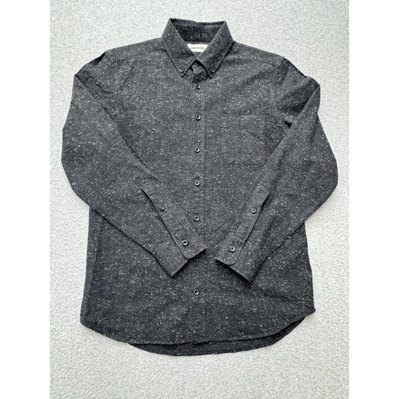 Taylor Stitch Shirt Mens 38 Black Speckled Organic Cotton Button Down Casual - Picture 1 of 8
